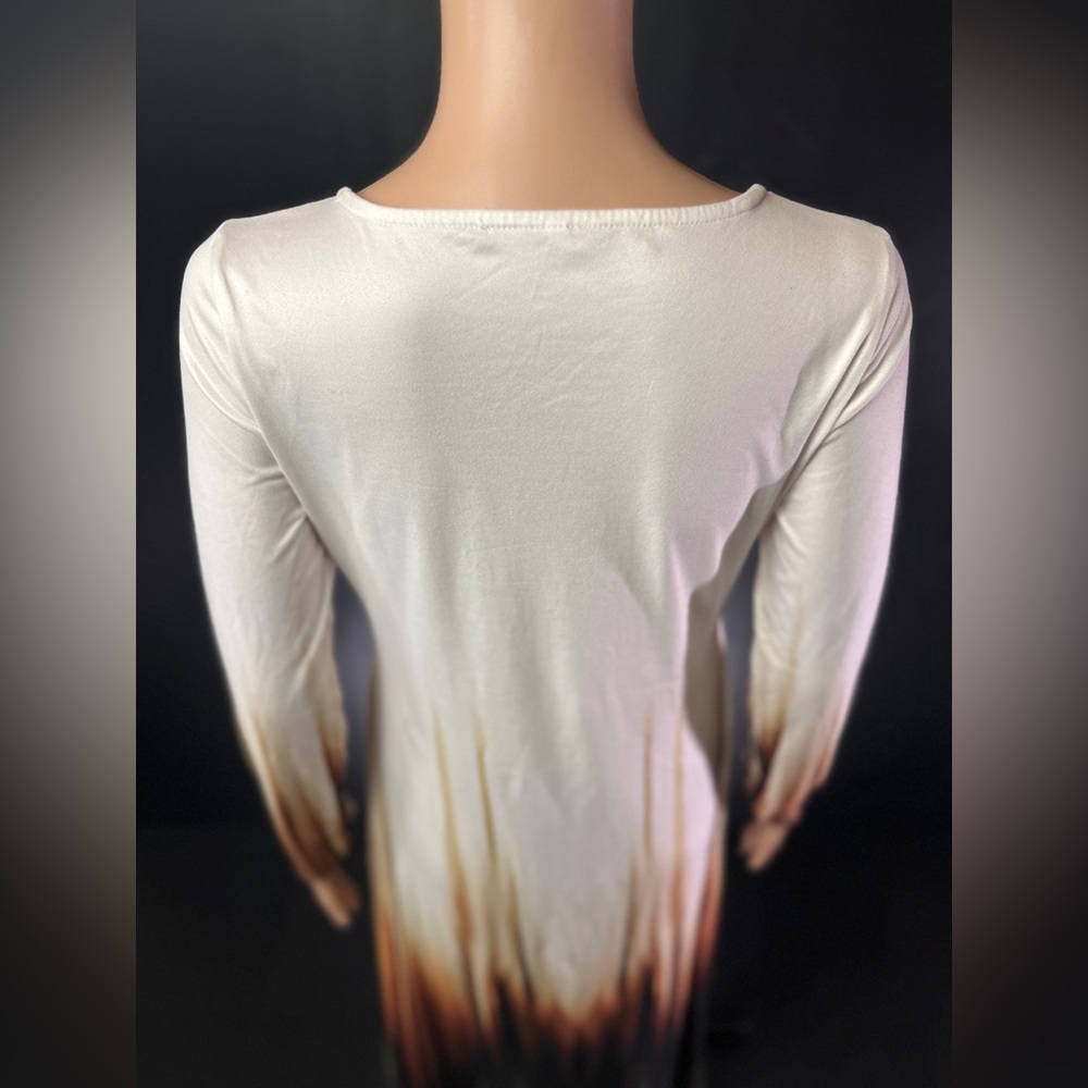 Source Unknown Gradient Long Sleeve Dress - Cream… - image 4